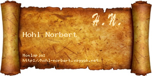Hohl Norbert névjegykártya