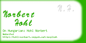 norbert hohl business card